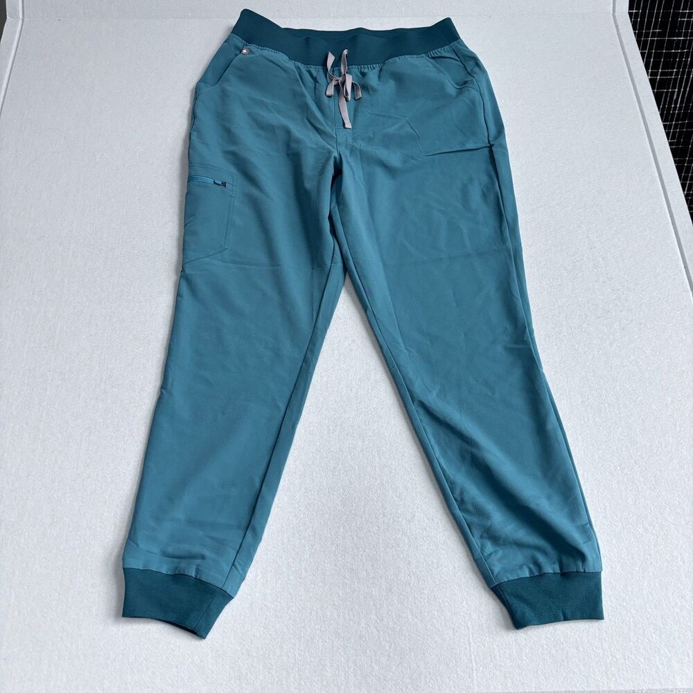 Figs High Waisted Zamora Jogger Women's XL Tall Scrub Pants Blue Teal Pull On